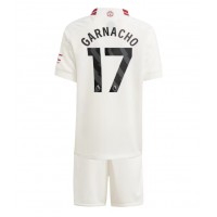 Manchester United Alejandro Garnacho #17 Tredjedraktsett Barn 2023-24 Kortermet (+ Korte bukser)